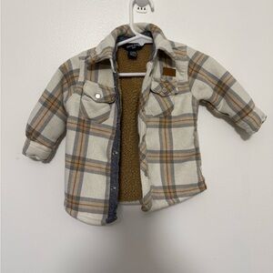 Eddie Bauer Kids' Tan Plaid Sherpa Jacket